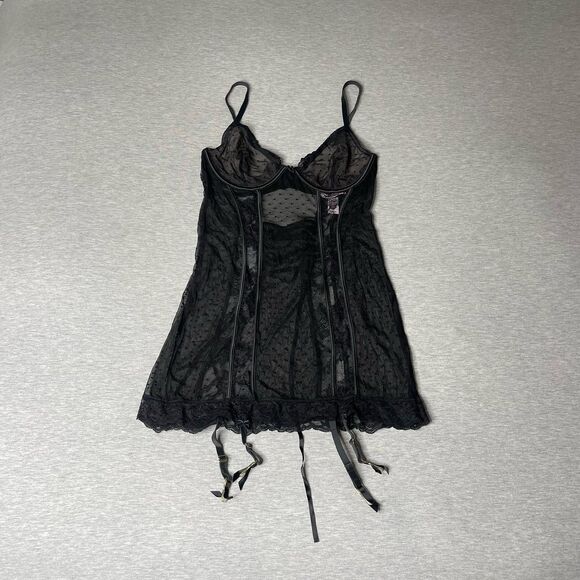 Victoria's Secret Floral Lace Polka-Dot Lingerie Slip Dress